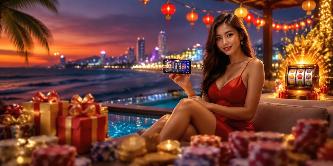 Người dùng Đà Nẵng chơi slot game tại khu vực bãi biển